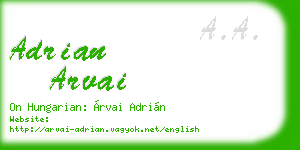 adrian arvai business card